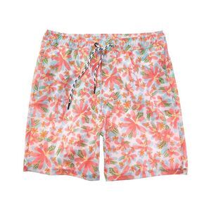 Snapper Rock Mens  Hawaiian Luau Sustainable Swim Short, White